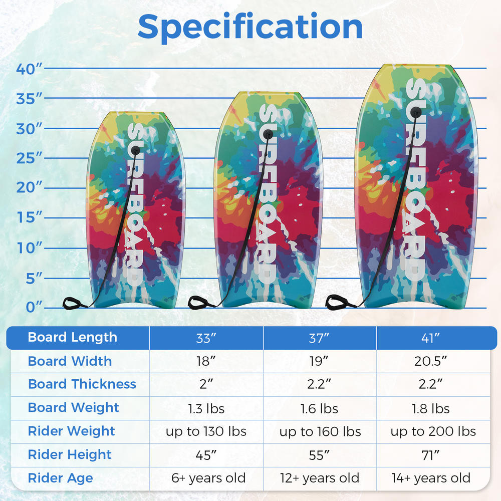 33/37/41 inch lichtgewicht bod - Bodyboard Boogie Board recensie en prijs